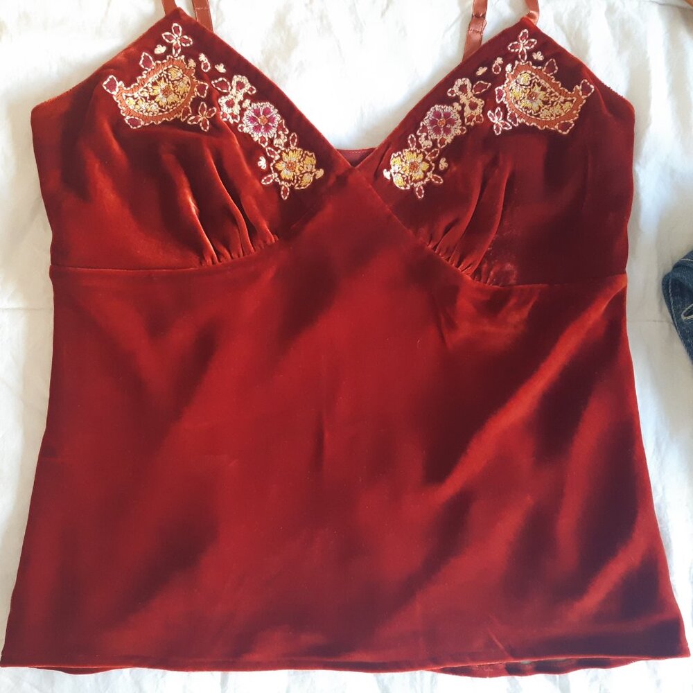 Banana Republic Burnt Orange Velvet Camisole